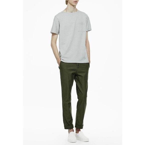 SATURDAYS NEW YORK CITY Striped Short Sleeve Shirt Men Small The Collette Feeder